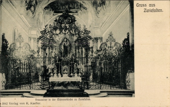 Ak Zwiefalten in Württemberg, Kreuzaltar, Münsterkirche