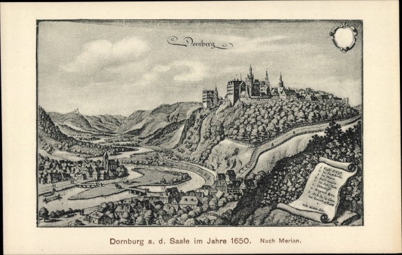 Artist PC Merian, Dornburg an der Saale Thuringia, place in 1650