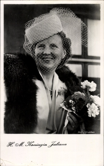 Ak Juliana der Niederlande, Portrait, Hut mit Schleier