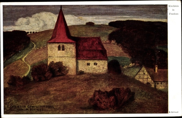 Artist PC Schiestl, Matthäus, little church in Franconia