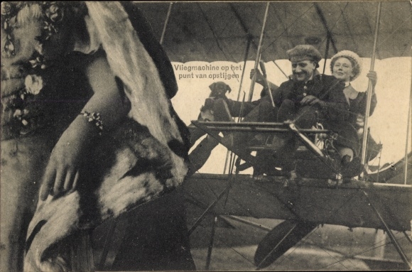 Postcard Aviation, Flying machine about to take off