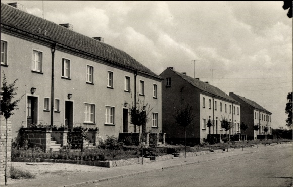 Postcard Elsterwerda in Brandenburg, road section Rotdornweg
