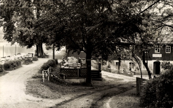 foto Ak Ohorn in Saksen, straat, huis, bomen