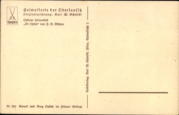 Song artist PC Schmidt, Karl W., Oybin in Saxony, view of the place, Dr Oybm