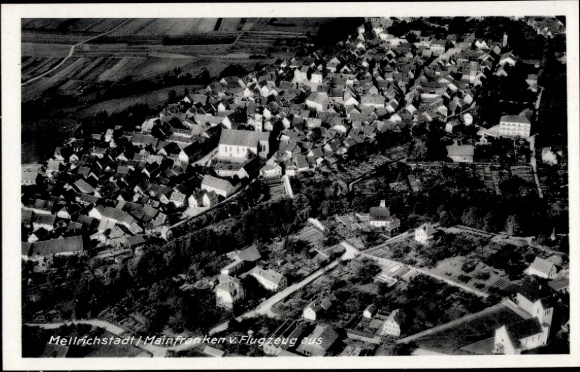 Postcard Mellrichstadt in Lower Franconia, aerial photograph