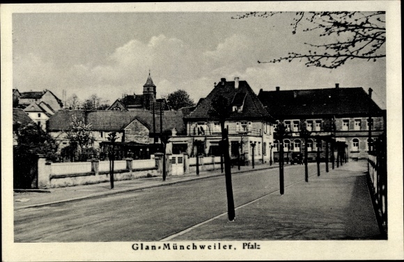 Ansichtkaart Glan Münchweiler in de Pfalz, straatgedeelte