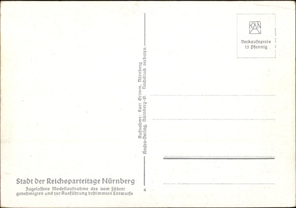 Ansichtkaart Neurenberg in Midden-Franken, congresgebouw, maquette