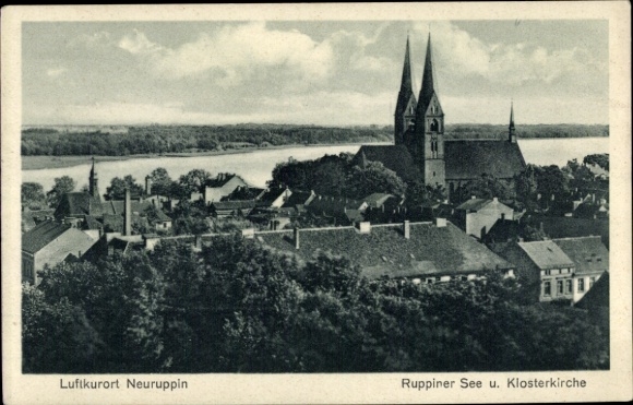 Ak Neuruppin in Brandenburg, Luftkurort  Ruppiner See, Klosterkirche, Stadtansicht