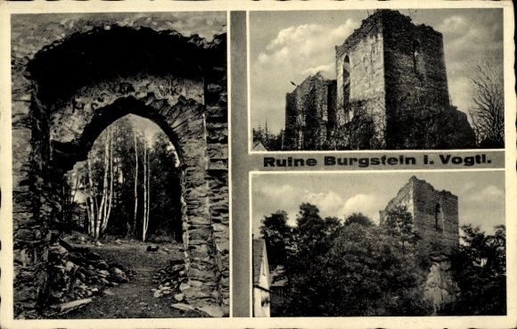 Postcard Burgstein Weischlitz in Vogtland, ruins