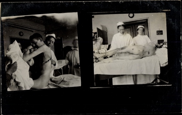 FotoAk Gliwice Gleiwitz Silesia, Ned. Ambulance Hospital Netherlands. Red Cross, war invalid