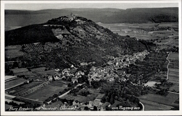 Postcard Neustadt Breuberg im Odenwald, Breuberg Castle, aerial photograph