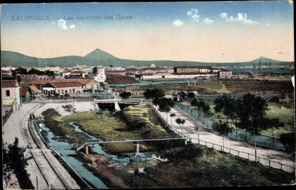 Postcard Thessaloniki Griechenland, Station surroundings