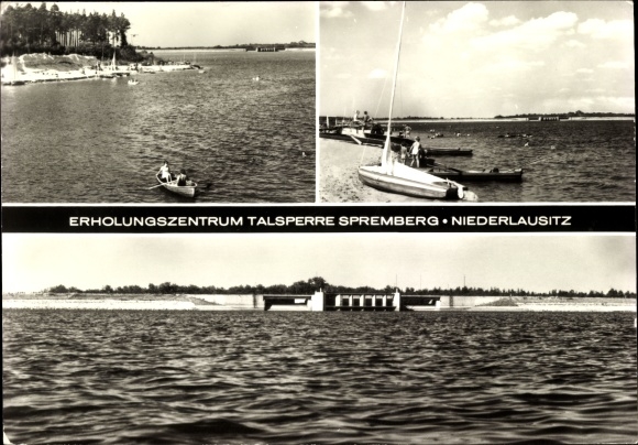 Postcard Klein Döbbern Neuhausen an der Spree Niederlausitz, recreation center dam Spremberg