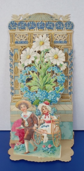 Backdrop Card 3D Wafer Standee Congratulations Boy and Girl Carriage Flowers