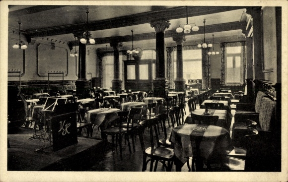Ak Wolfenbüttel in Niedersachsen, Gemütliches Café, Tische und Stühle, Konzertveranstaltungen, el
