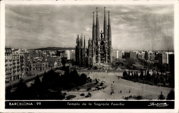 Ak Barcelona Katalonien Spanien, Templo de la Sagrada Familia, Stadtansicht, 