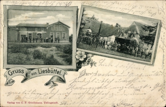 Ak Liesbüttel Steenfeld Hademarschen in Holstein, Gasthaus, Bauernhof