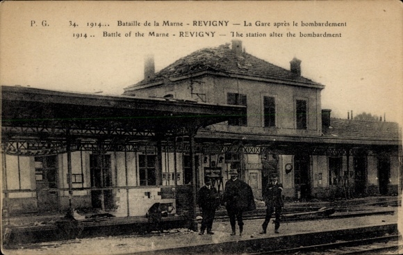 CPA Revigny-sur-Ornain, Meuse, Gare apres le bombardement, Bataille de la Marne