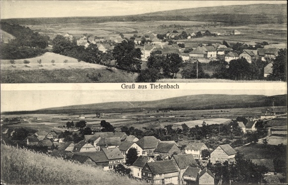 Postcard Tiefenbach Külz in the Rhein Hunsrück district, panoramic view of the town and surroundings