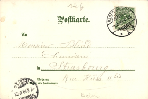 Artist Postcard Pfaff, C., Baden Baden am Schwarzwald, general view