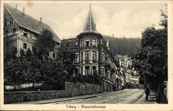 Postcard Triberg in the Black Forest, Waterfall Road