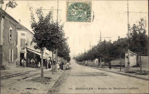 Ak Houilles Yvelines, Route de Maisons Laffitte