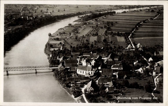 Ak Rheinheim Küssaberg Klettgau, Fliegeraufnahme