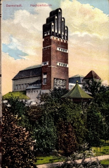 Postcard Darmstadt in Hessen, Wedding Tower