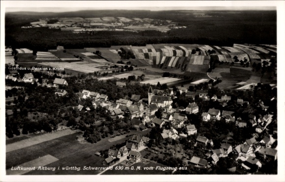 Postcard Altburg Calw in the Black Forest, aerial photograph