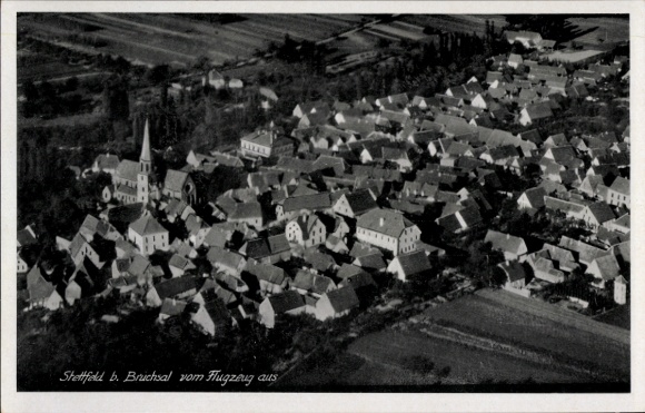 Postcard Stettfeld Ubstadt Weiher Baden Württemberg, aerial photograph