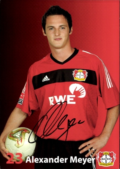 Autogrammkarte Fußballer Alexander Meyer, Bayer 04 Leverkusen, Autogramm