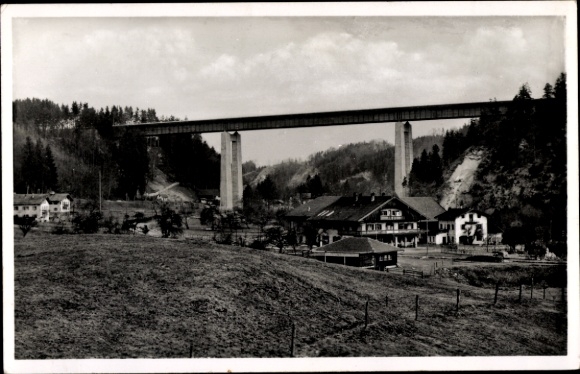 Ak Weyarn Oberbayern, Mangfallbrücke der Reichsautobahn München - Landesgrenze