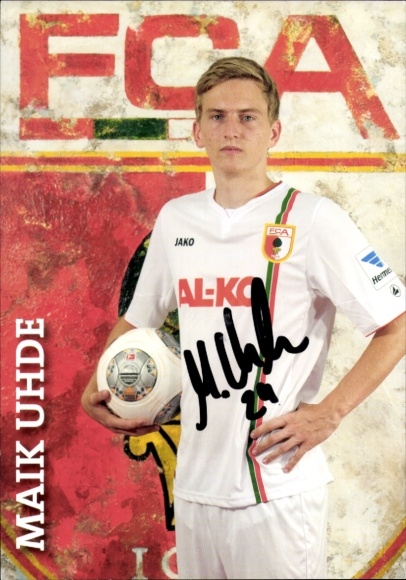 Autogrammkarte Fußballer Maik Uhde, FC Augsburg, Autogramm