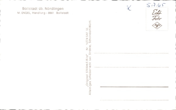 Postcard Bollstadt Amerdingen in Swabia, aerial photograph