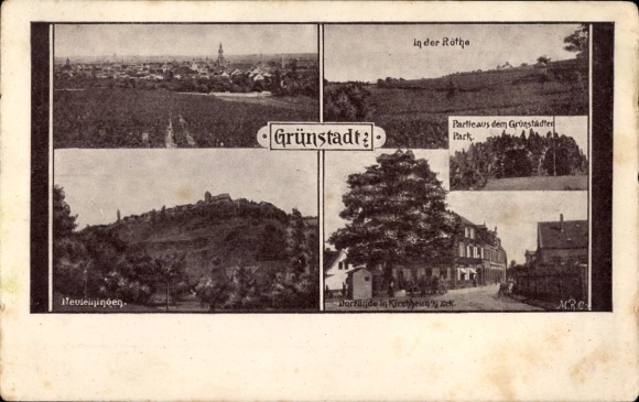 Ak Grünstadt in der Pfalz, Stadtansichten