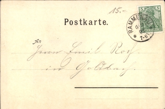 Postcard Rammenau Saxony, restaurant, tower, residents