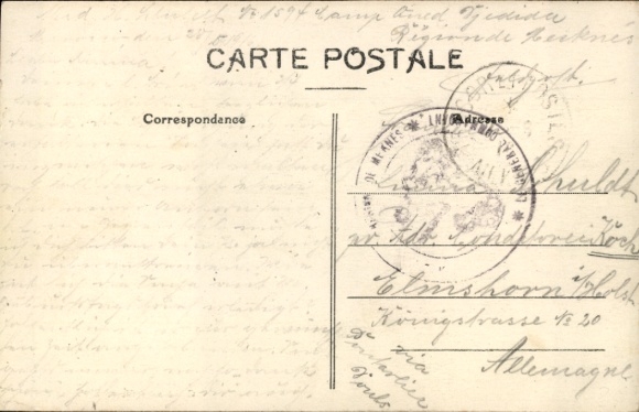 Postcard Morocco, causative officers with Senegalese, Senegalese family, French officers