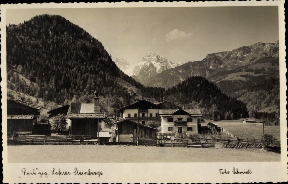 Postcard Reit im Winkl in the Traunstein district of Upper Bavaria, Steinberge, locality