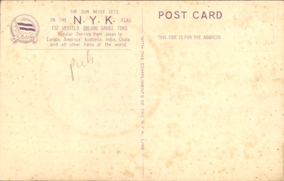 passe-partout Ak NYK Line, stoomschip SS Katori Maru