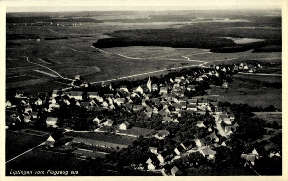 Postcard Liptingen in Baden, aerial photograph