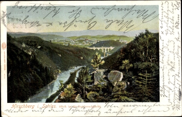 Ak Jelenia Góra Hirschberg Schlesien, Sattlerschlucht