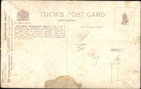 Artist Postcard Flower, Charles F., City of Westminster London City, Westminster Abbey, Tuck 7033