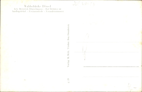 Postcard Dönsel Dickel in the district of Diepholz, forest tavern of Heinrich Dönselmann, garden, Dönseler Lake