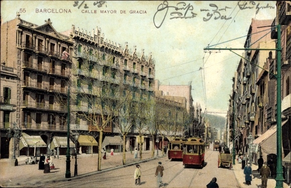 Ak Barcelona Cataluña España, Calle Mayer de Gracia