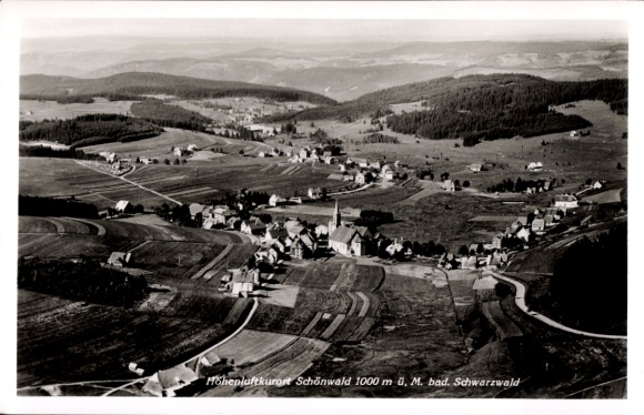 Postcard Schönwald in the Black Forest, aerial photograph