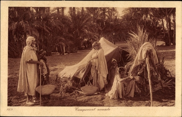 Postcard Maghreb, Campement de nomads, Nomadenlager, Lehnert &amp; Landrock 169