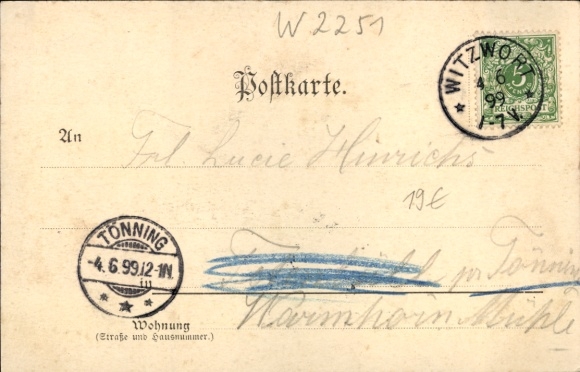 Postcard joke word in North Frisia, Rother Heuberg, Lorenz Brodersen, coat of arms
