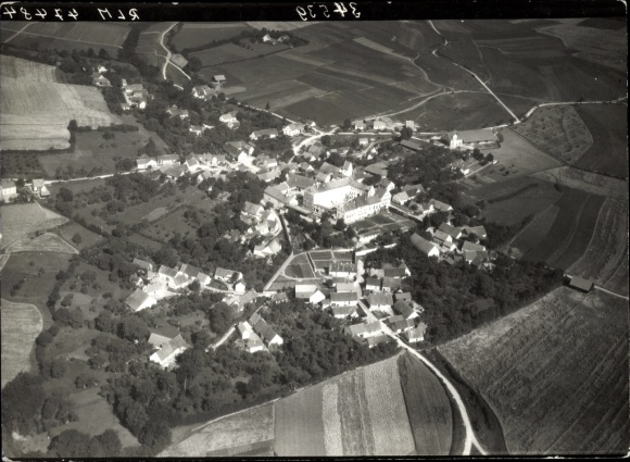 Postcard Schweinspoint Marxheim in Swabia Bavaria, aerial photograph
