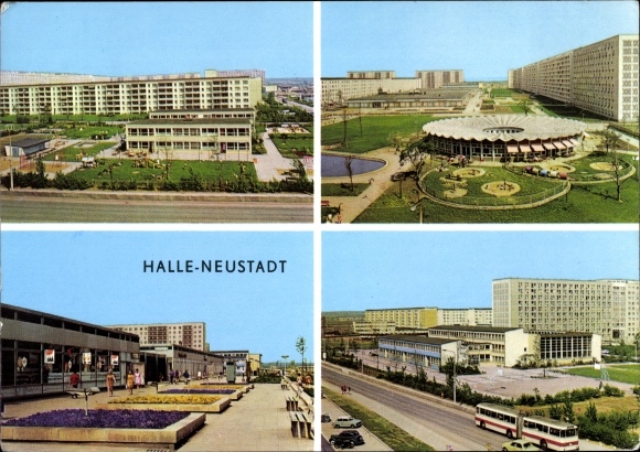 Ak Neustadt Halle an der Saale, Hochhäuser, Plattenbauten, Stadtansichten