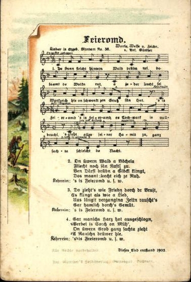 30 individual song cards, Anton Günther